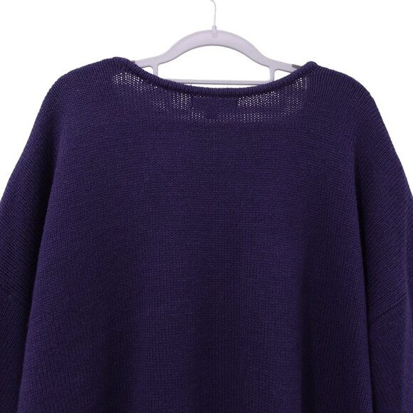 Woman Within Sweater Sz 2X 26/28 Navy Fair Isle Christmas Tree Knit Pullover - Picture 10 of 12